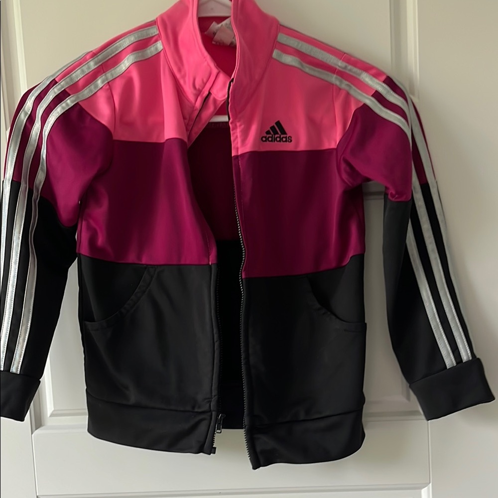 Adidas Pink and Black Track Jacket